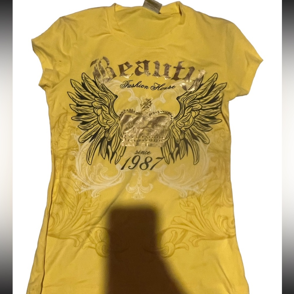 y2k yellow shirt